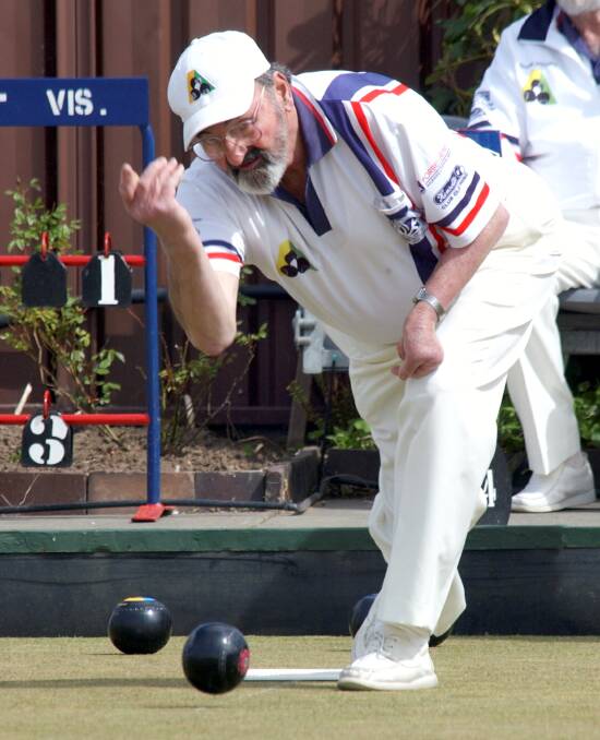 Not often a bowler himself, Rod McKechnie would sometimes go for a roll on the green for his home club Central Wendouree. Picture The Courier