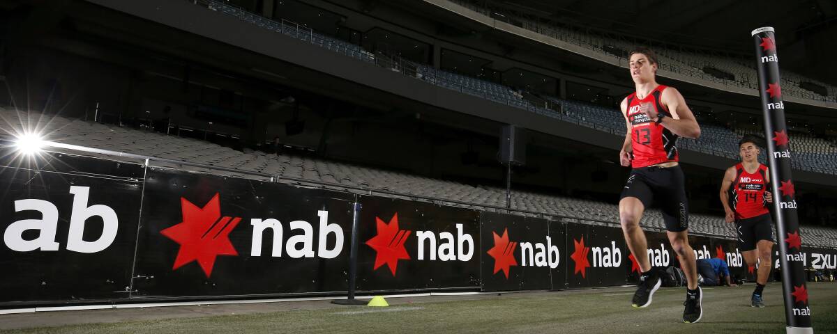 ATTENTION: Horsham's Jarrod Berry runs the three-kilometre time trial in last month's AFL Combine which grows in massive public interest each year. Picture: Getty Images