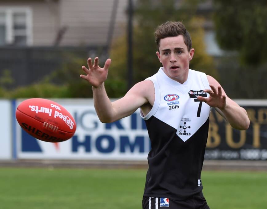 PATHWAY: Rebels' hard man Joe Symons is ready to grab his VFL debut for North Ballarat Roosters at Eureka Stadium on Saturday - with the Rebels as a curtain raiser. Picture: Lachlan Bence