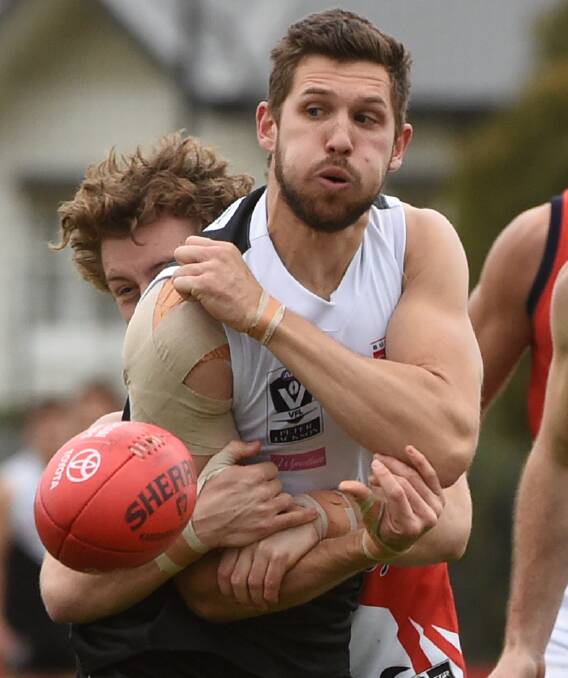 KEY TARGET: Rooster Aaron Black remains cool under pressure in a pivotal role up forward. Black had 19 touches, took eight marks and kicked one goal in the Roosters' 20-point win at Eureka Stadium. Picture: Lachlan Bence