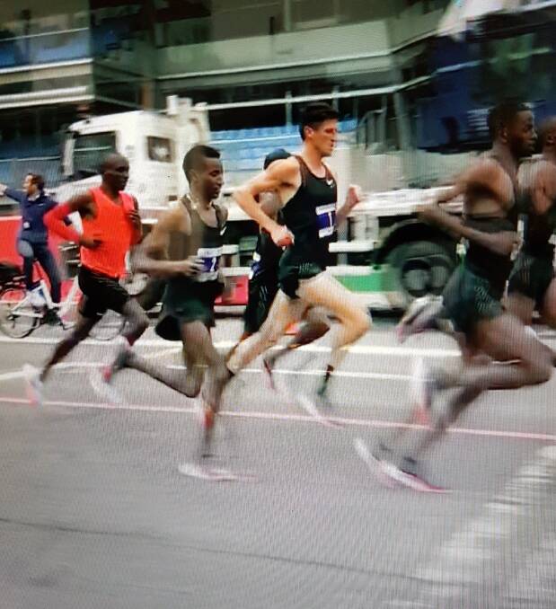 Collis Birmingham in action in the record-breaking attempt in Italy. Picture: via @AthsAust on Twitter