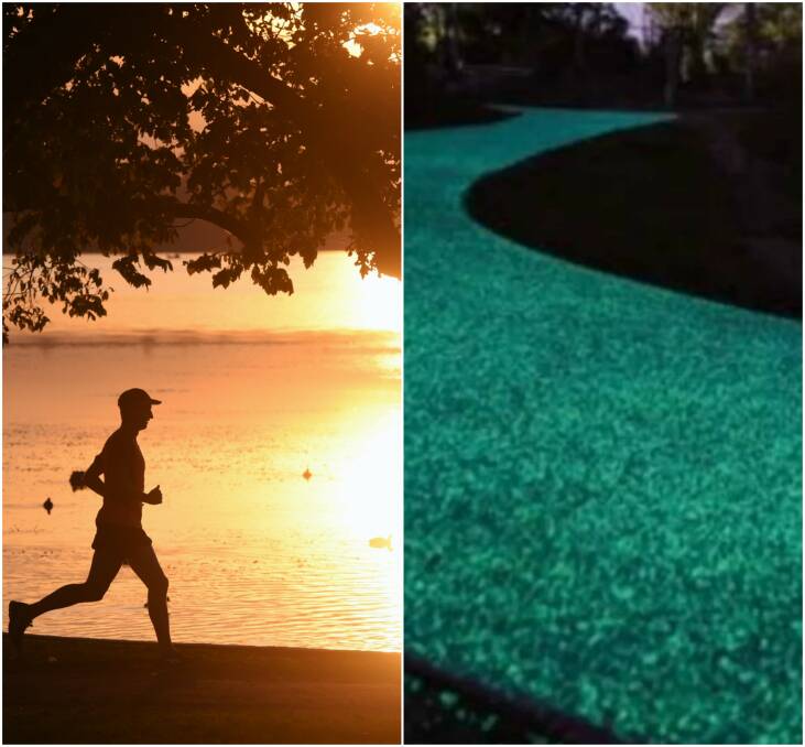 ON TRACK: The spotlight is back on lighting at Lake Wendouree so runners need not rush before dark with an idea for a glow track. Pictures: Kate Healy, Brisbane City Council.