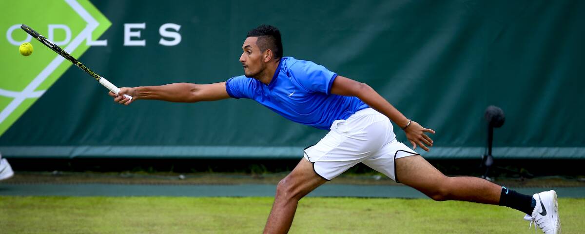 RAW TALENT: Nick Kyrgios can pull off thrilling moves on the court when he wants to - but he needs to sort out what sort of player he really wants to be. Picture: Getty Images