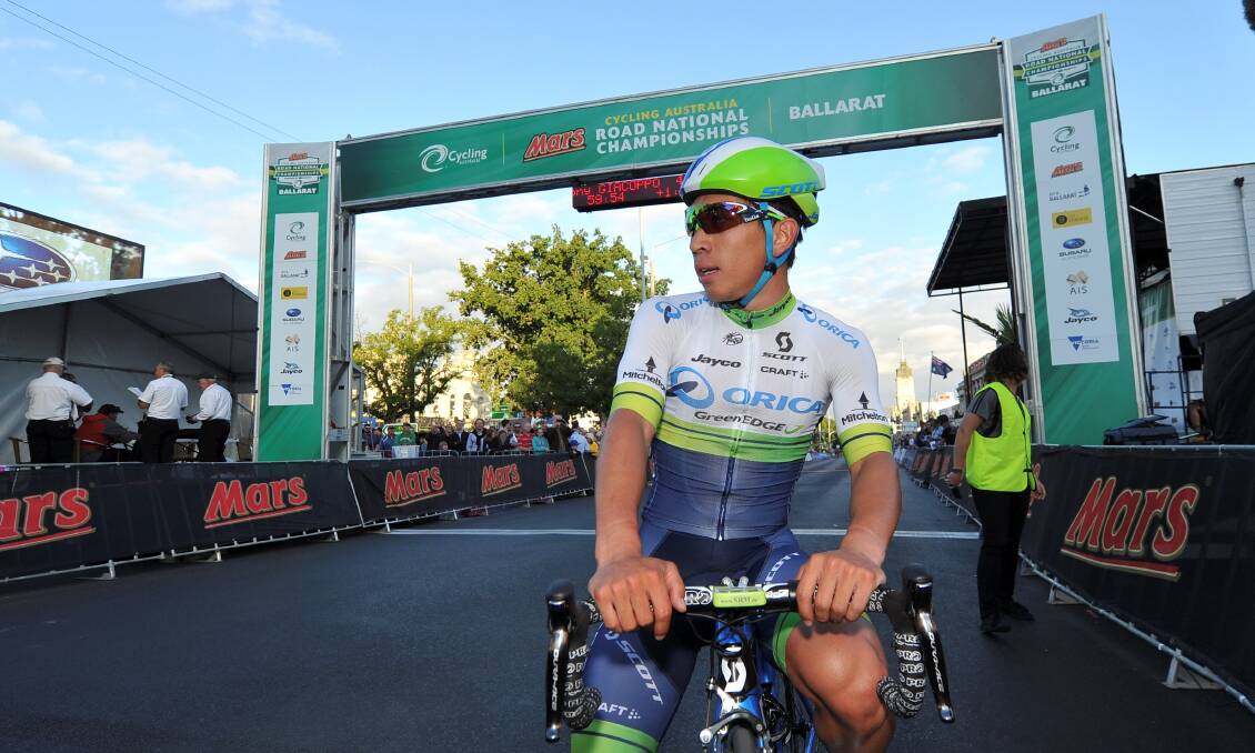 Caleb Ewan was a rising cycling star when he captured his first of three consecutive Australian elite men's criterium jerseys in 2016. Picture by Lachlan Bence