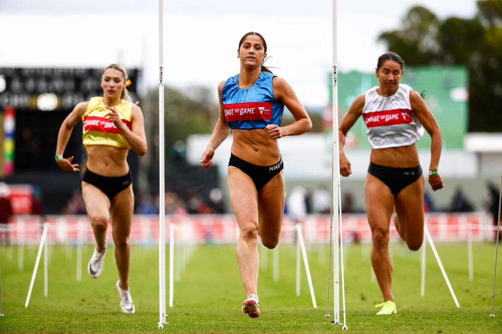 Grace O'Dwyer was 15 years old when she became the first athlete to win the Stawell Women's Gift on prize parity in 2015. She was in strong form through the 2023 carnival, only to be beaten in the final by a 16-year-old. Picture by Luke Hemer/Stawell Gift