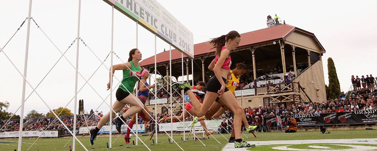 UNFINISHED BUSINESS: Ballarat teenager Talia Martin crosses the Stawell gates for an historic win that remains clouded in public confusion. Picture: Getty Images