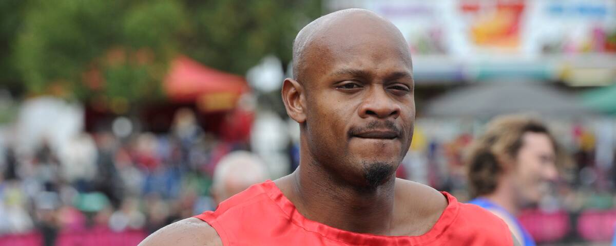 CHALLENGE: Jamaican Asafa Powell, the world's fastest man before Usain Bolt, hit Central Park in 2013. And everyone had a chance to beat him. Picture: Lachlan Bence