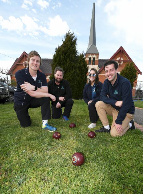 ON MARKS: Caledonian Primary School teachers Chris Prockter, Daniel Vagg, Prue Mollison and Ben Harris and ready to roll. Picture: Lachlan Bence