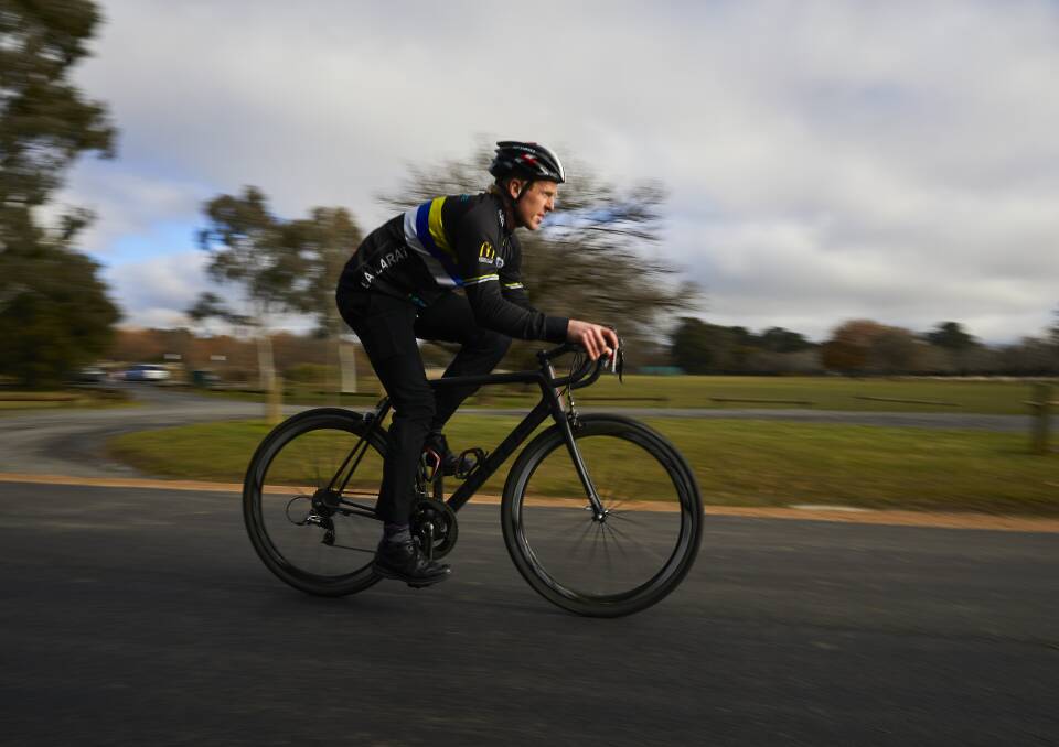 OPPORTUNITY: Ballarat-Sebastopol Cycling Club's Tim Canny tests out the new Victoria Park track earlier this year. This New Year's Day carnival, for all-age riders, is a major chance to start a big event. Picture: Luka Kauzlaric