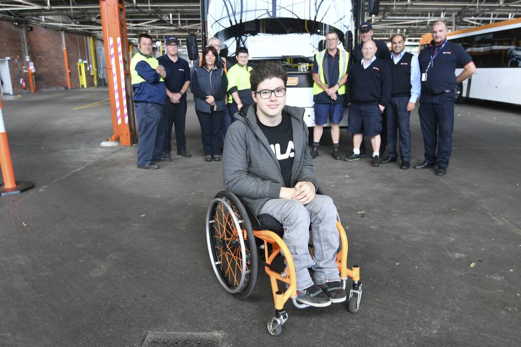 DRIVING FORCE: Ballarat bus drivers raised money in their sausage sizzles to help emerging para-athlete Sam Rizzo in his bid to compete in the 2020 Tokyo Paralympics. Picture: Lachlan Bence