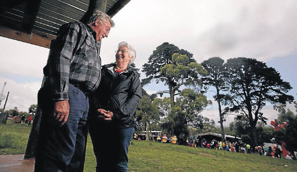 WELCOMING: Jack Nolan, with wife Mary, fondly watched Meredith Music Festival grow from the pavilion on their family farm. Festival-goers fondly remember Jack always open for a chat in the pavilion.