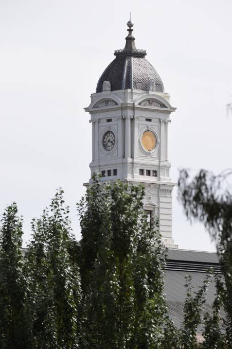 TIMELESS: Ballarat North residents are unable to quickly glance up to learn the time from Ballarat Train Station due to repair works. Picture: Lachlan Bence