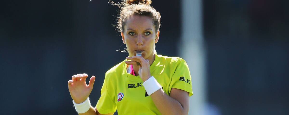 FOCUS: Emerging umpires like Eleni Glouftsis will have better perspective and balance with meaningful work or study outside the game. Picture: Getty Images