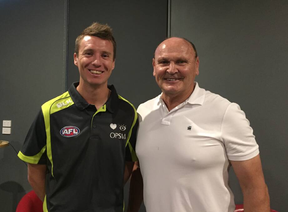 LEGACY: AFL field umpire David Harris, who started as a teenager in Warrnambool-based football, and former AFL Umpires boss Jeff Gieschen are proud in how attitudes to umpires are changing nationwide. Picture: Melanie Whelan