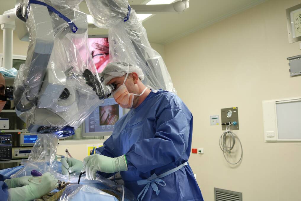 Neurosurgeon Tom Morris is undertaking complex spinal surgery in Ballarat.