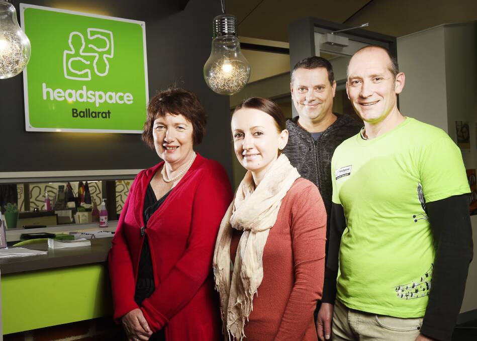 SUPPORT: BCH and headspace's Jane Measday, Carynda Harman, Daniel McNamara and Nathan Broome ready to celebrate. Picture: Luka Kauzlaric