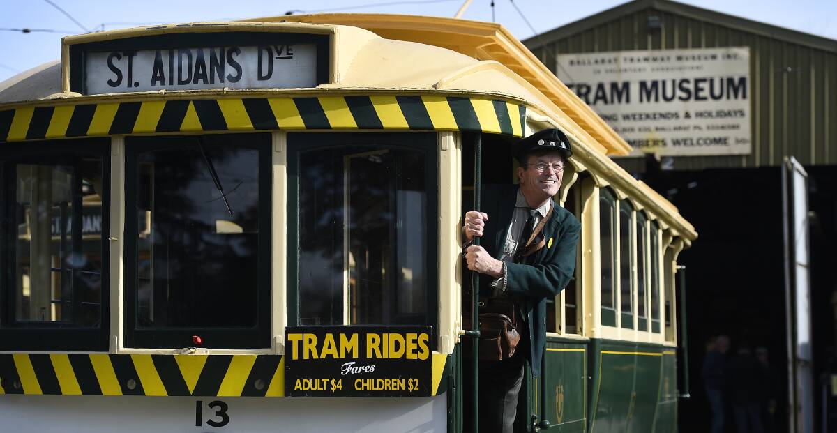 MORE THAN JUST A LAKE: Tram enthusiast Len Miller in one of the trams which offers a different view of the lake. Picture: Justin Whitelock
