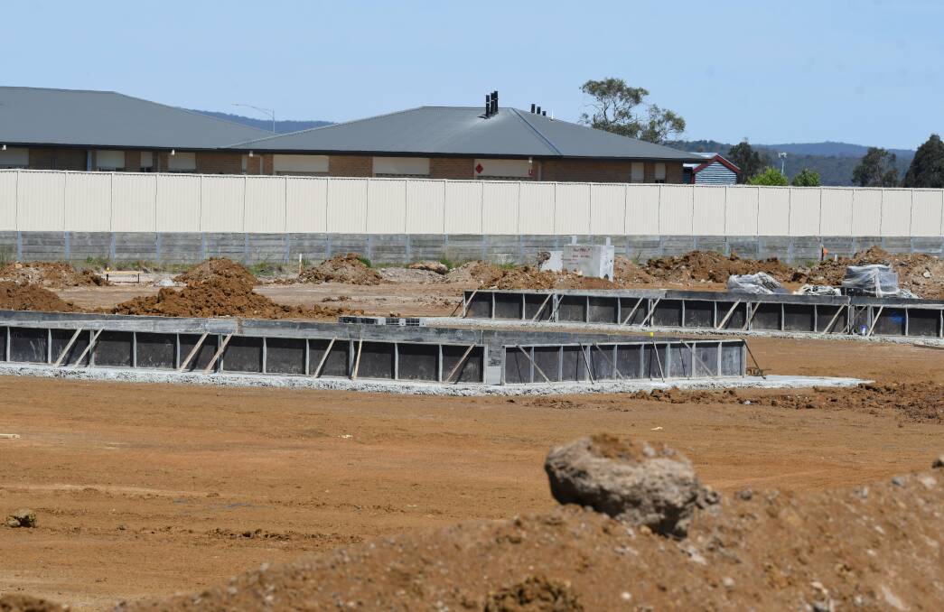 EARLY SIGNS: Foundations take shape for one of the biggest Bunnings in Australia, set to open in Delacombe next year. Picture: Lachlan Bence