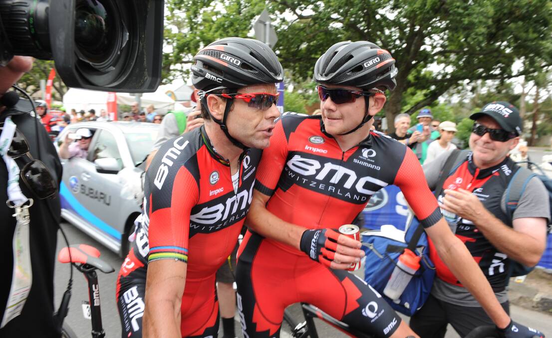 Even Tour de France winner Cadel Evans (left) had a crack at a national title in Buninyong in 2015 before his retirement. Picture by Justin Whitelock