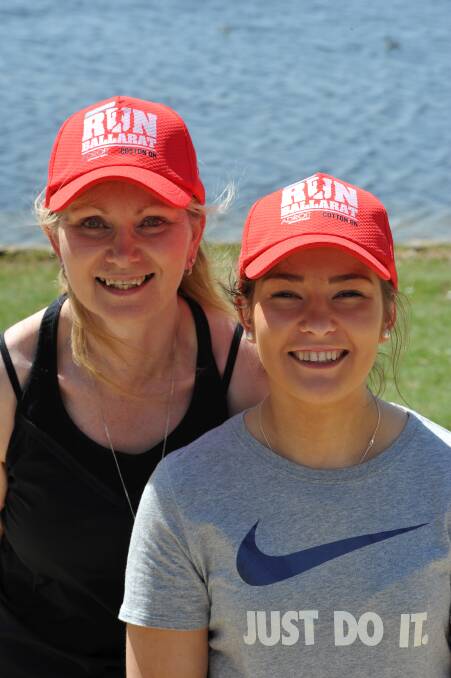 Aerospace Business Manager Karen Newing and Adroit Insurance Group Matilda Coutts are ready for the Run Ballarat corporate challenge. Picture: Lachlan Bence