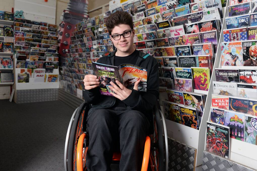 INSPIRED: Buninyong para-athlete Sam Rizzo is preparing to race in the world juniors and comic book fans are urged to help him get there. Picture: Kate Healy