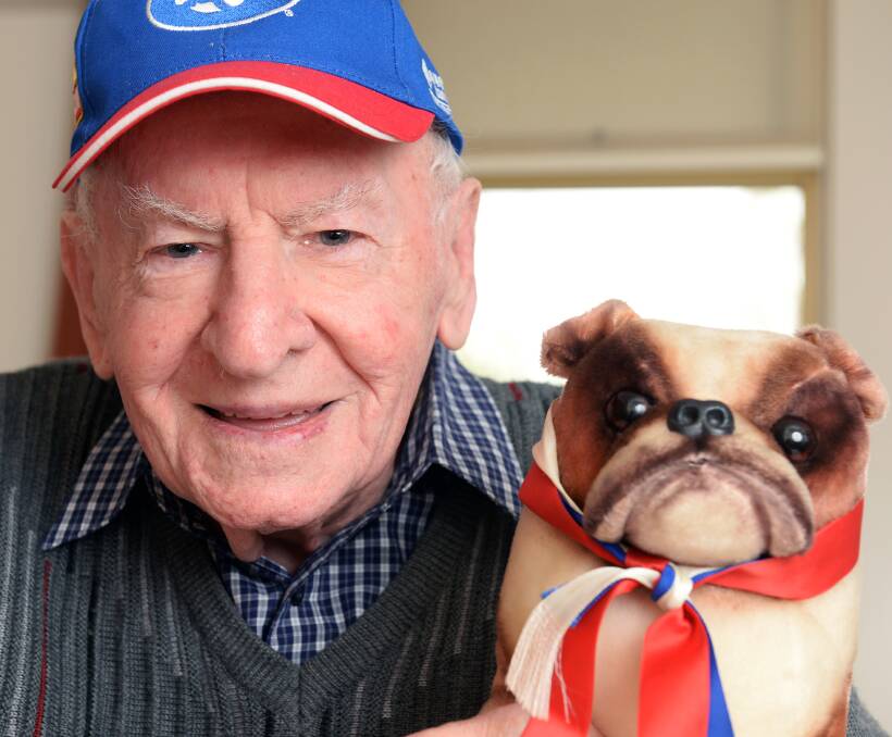 PROUD: Ballarat's Bill Dunstan is a former Footscray club secretary, a role he held for five years. The life-long fan remains Bulldog through and through, cheering on a new generation Western Bulldogs outfit. Picture: Kate Healy