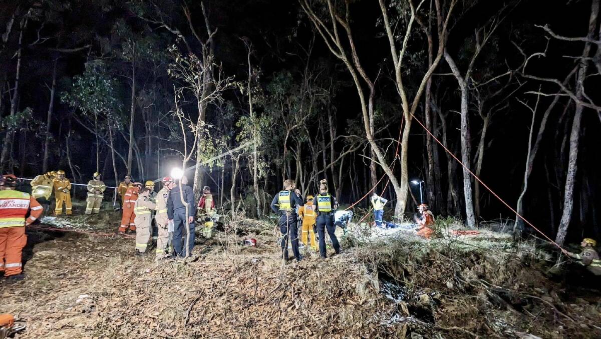 Emergency crews on scene. Picture from Ballarat SES