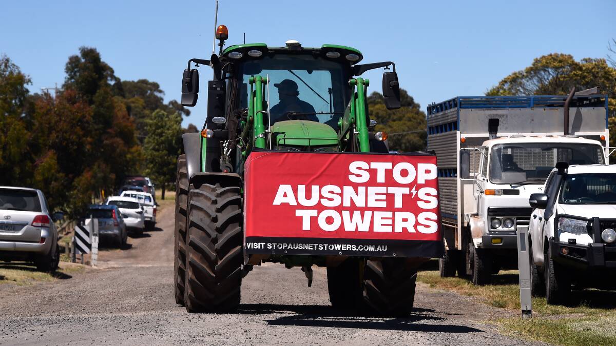 A tractor protesting the WRL transmission line project. File photo
