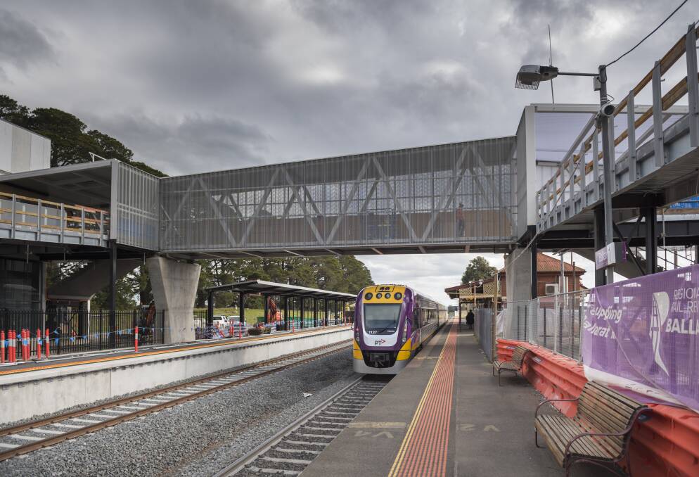 The new overpass at Ballan station. Picture: Rail Project Victoria
