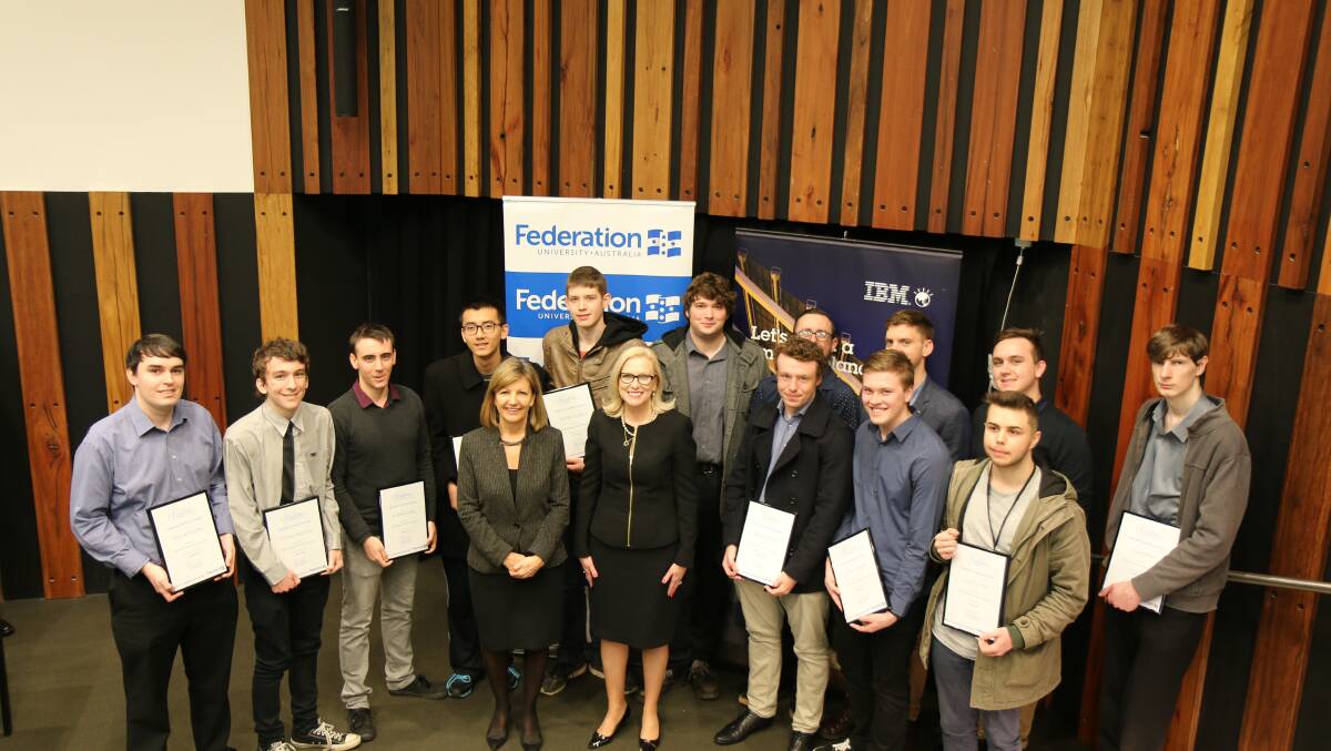 New collar jobs: A group of information technology students were awarded scholarships as part of a partnership between Federation University and IBM on Tuesday, preparing the next generation for the digital future. 