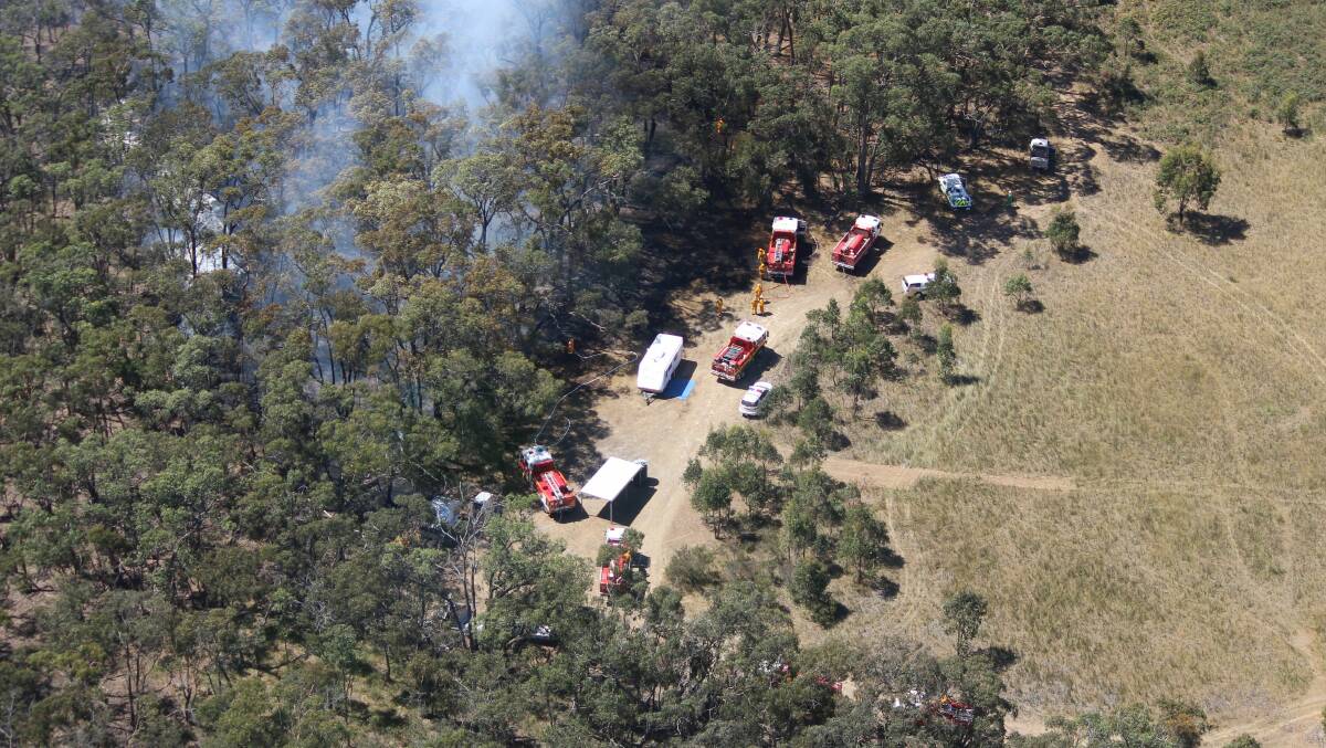 Out in force: 14 tankers were deployed to the fire, which had a fire front of more than 100 metres long. 