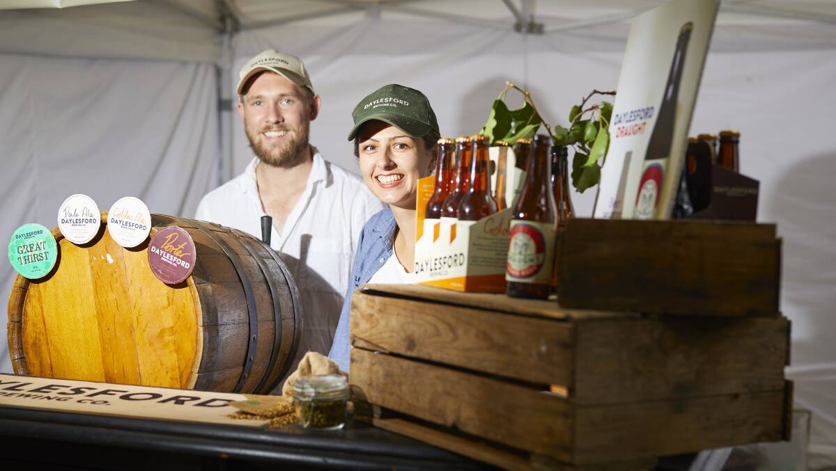 Dave Gill and Jess Holmes of Daylesford Brewing Co. Picture: Luka Kauzlaric