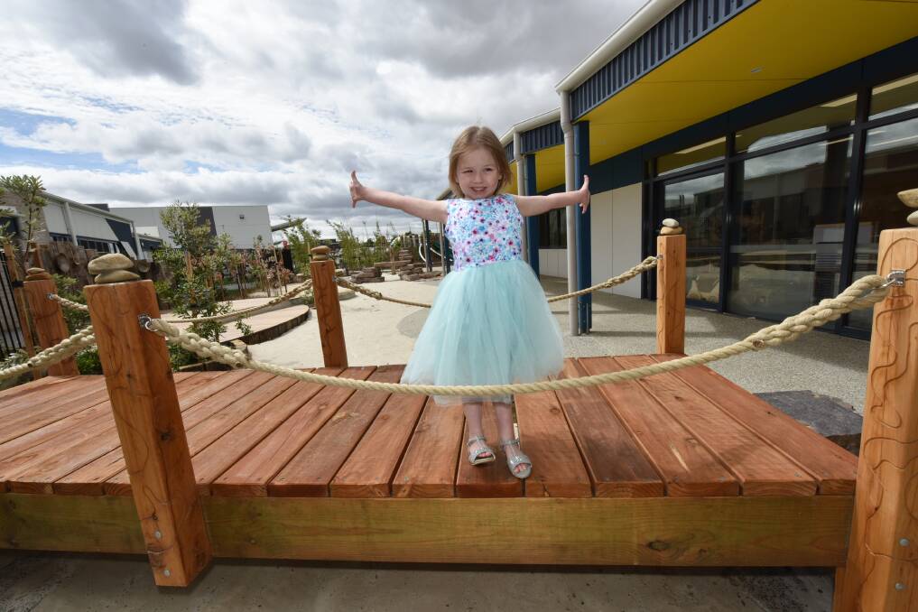 Ready: Mackenzie Rowe is excited to start at Lucas Kindergarten today. Pictures: Jeremy Bannister
