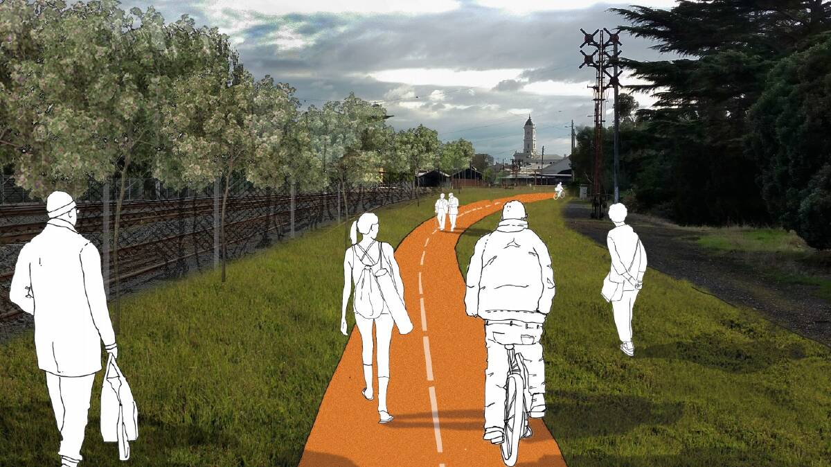Pathway: An image of a proposed cycling and walking path towards Ballarat station, one of the slated proposals in the report to be presented to Council next week.