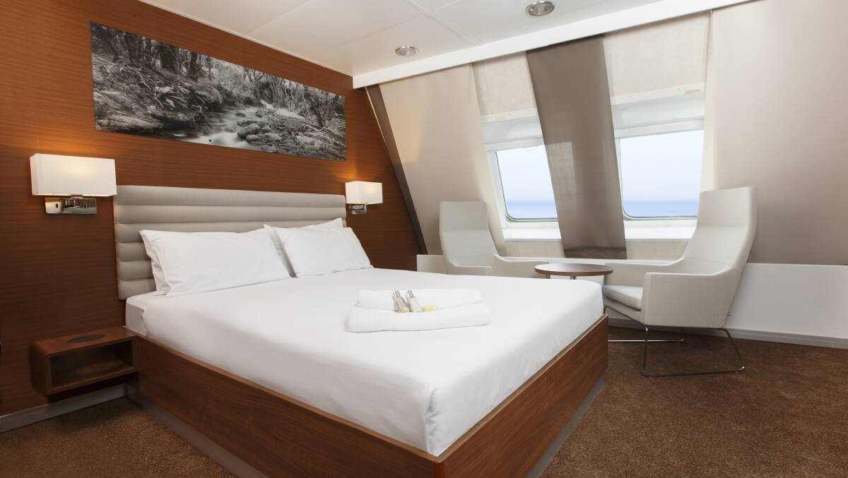LAP OF LUXURY: Sleep well and wake up refreshed in one of the deluxe suites on the Spirit of Tasmania.
