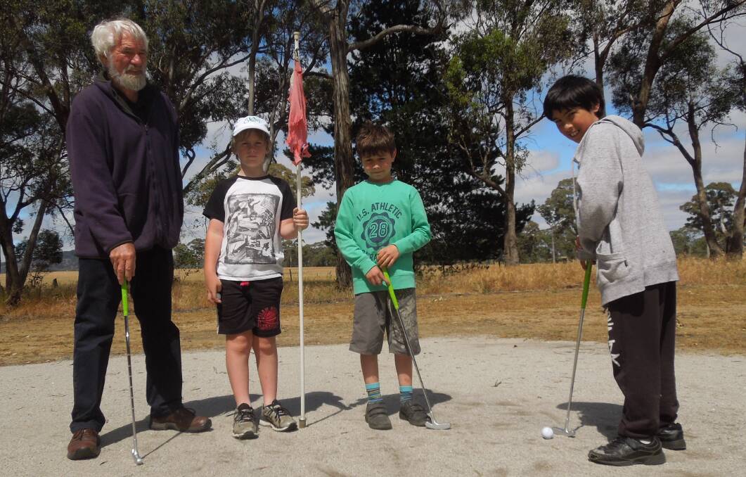 FUTURE CHAMPS: Lawrie Lees, Dylan Flowers, 8, Ollie Streckfuss, 8, and Phillip Vogrin, 10. Picture: Michael Cheshire