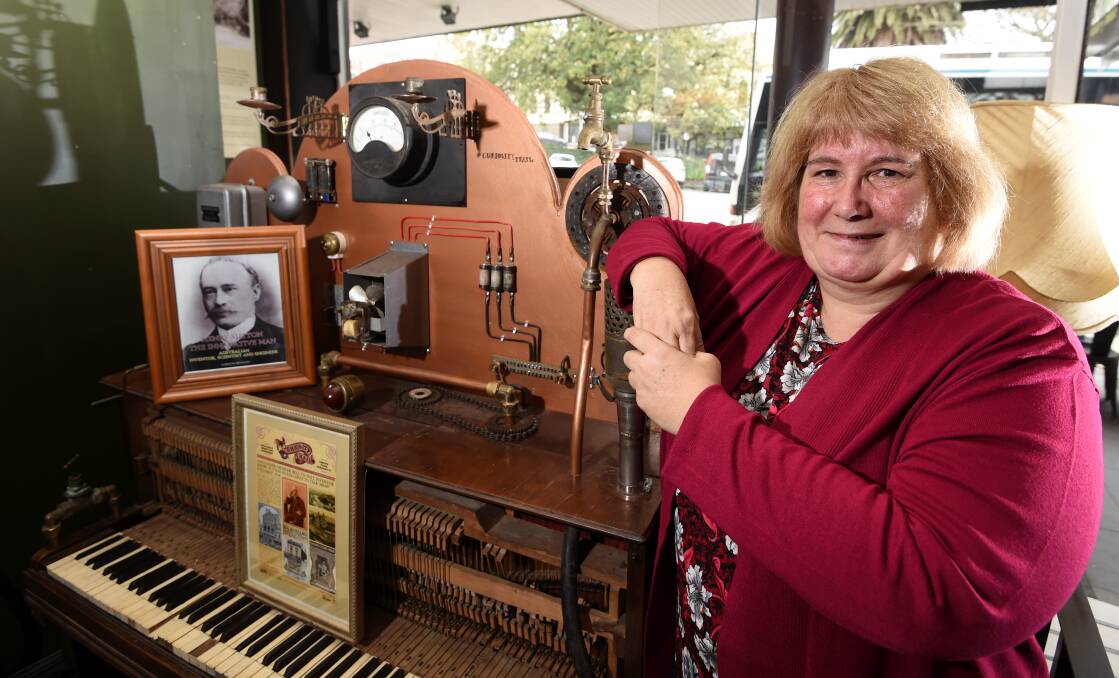 CELEBRATION TIME: Lorayne Branch prepares to celebrate the life of inventor Henry Sutton at Sutton's House of Music. Picture: Lachlan Bence