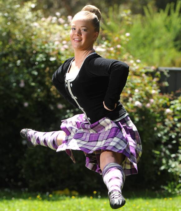 Dedication: Monique Plover, who travels to Melbourne twice a week for lessons and practises two hours a day, will do Ballarat proud at next weekend's Royal Edinburgh Military Tattoo in Melbourne. Picture: Lachlan Bence