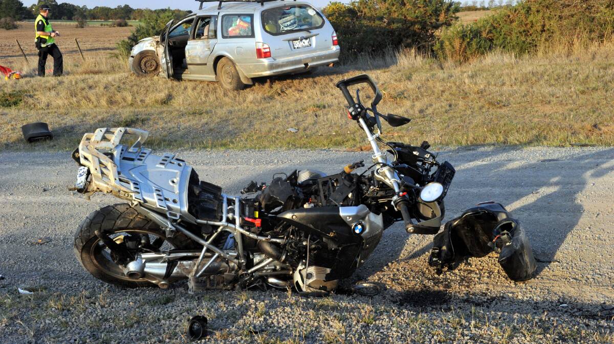 The scene of the April 13, 2015, crash at Cardigan.