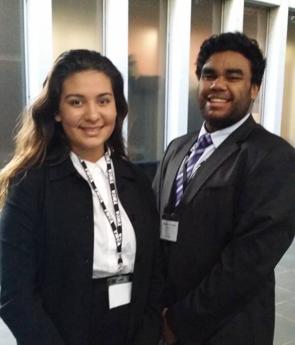 FUTURE LEADERS: Ballarat students Kalinda Palmer and Chris Saunders, both 17, at Youth Parliament.