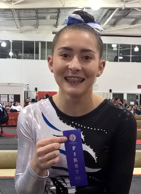 Nationals: Emma Sherritt placed first on the beam on the weekend.