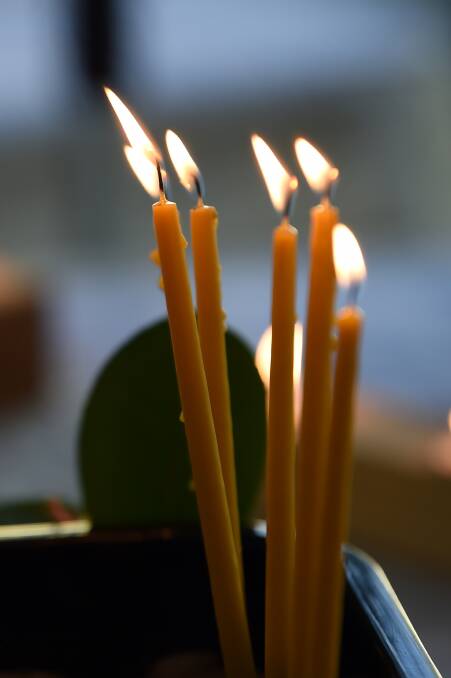 Candles at the vigil 
