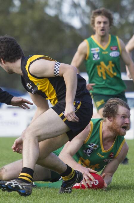 Defeated: Navarre suffered its first loss in more than 50 games in the Maryborough Castlemaine District Football League.  Picture: Peter Pickering.  
