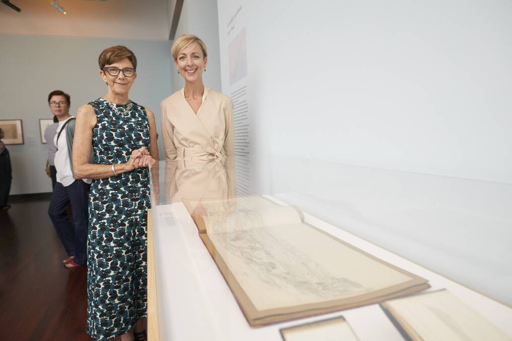Historic: Dr Ruth Pullin and State Library of Victoria chief executive Kate Torney. Picture: Luka Kauzlaric  