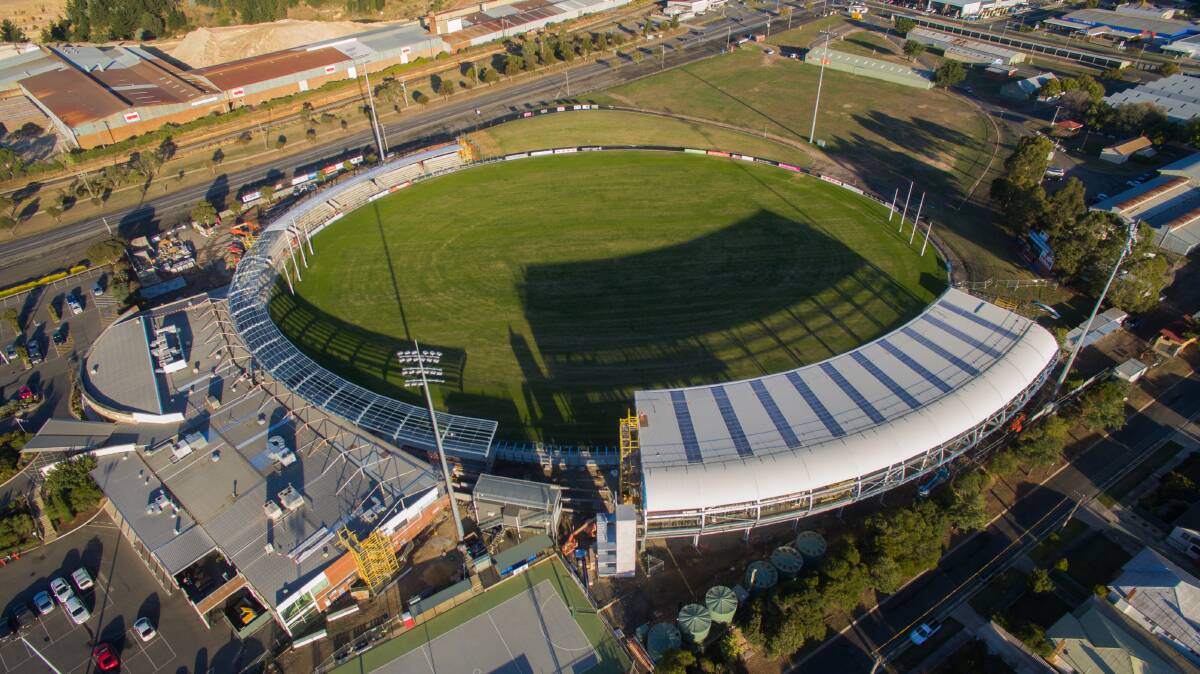 Confusion: The North Ballarat Football Club says it indicated its intention to play a night match at Eureka Stadium against Williamstown to the City of Ballarat in December.  Picture: Skyline Drone Imaging.  