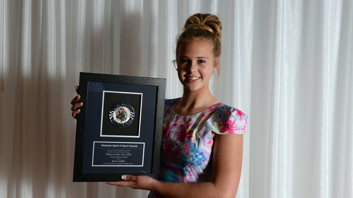 Kate Griffin, Spirit of Sport player of the year award winner.  Picture: Kate Healy. 