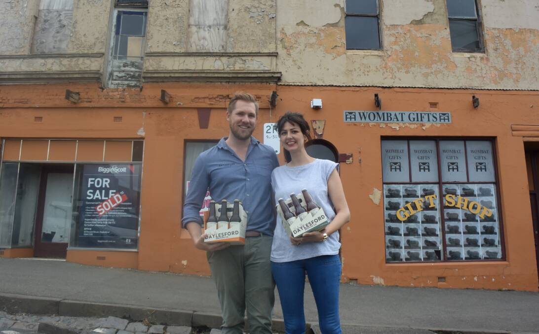 Big challenge: Daylesford Brewing Company co-owners Dave Gill and Jess Holmes have taken over the former Fire Brigade Hotel at 103 Vincent Street, Daylesford.  Picture: Brendan Wrigley.