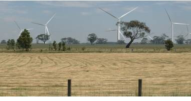 Artist's impression of the wind farm viewed from McGuigan’s Road, Millbrook.  