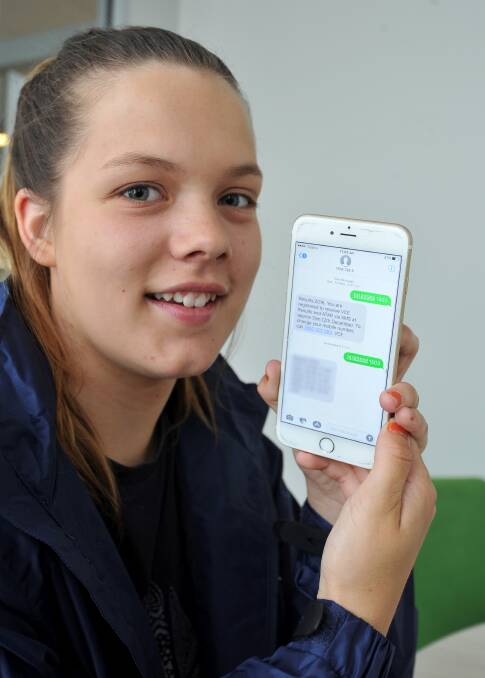 Early result: Seventeen-year-old Ballarat High School student Amity Musgrove was left stunned after receiving her ATAR five days early.  Picture: Lachlan Bence.   