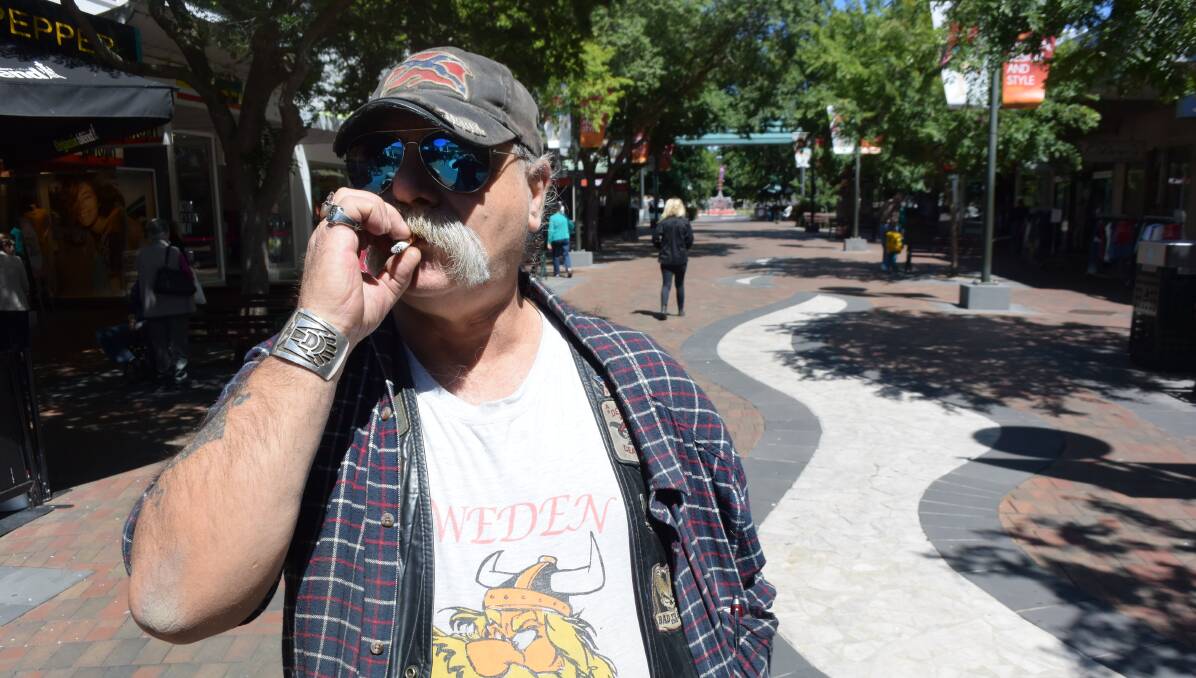 Calling it quits: Ballarat smoker Mick Maurer said he would kick the habit if the price of cigarettes rose to $40 a packet.  Picture: Brendan Wrigley.